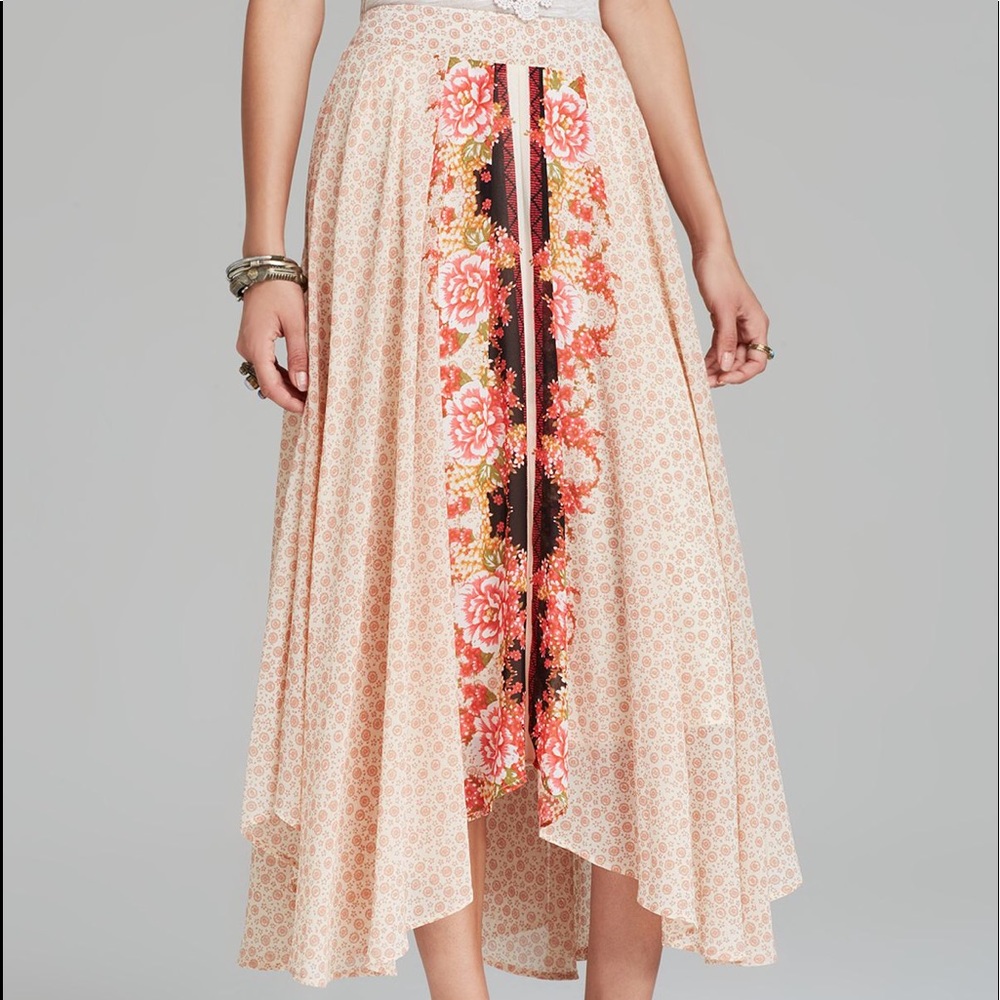 Free people floral maxi skirt